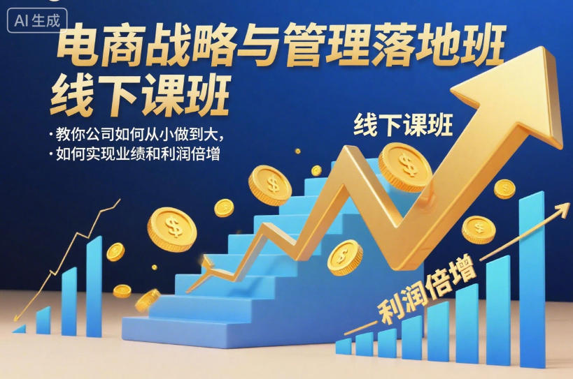 电商战略与管理落地班线下课，教你公司如何从小做到大，如何实现业绩和利润倍增【录音】-如意资源库