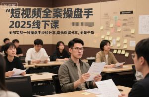 短视频全案操盘手2025线下课,全部实战一线操盘手经验分享,毫无保留分享,全是干货-如意资源库