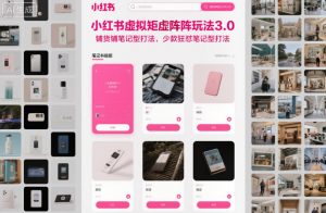 小红书虚拟矩阵玩法3.0，铺货铺笔记型打法，少款狂怼笔记型打法-如意资源库