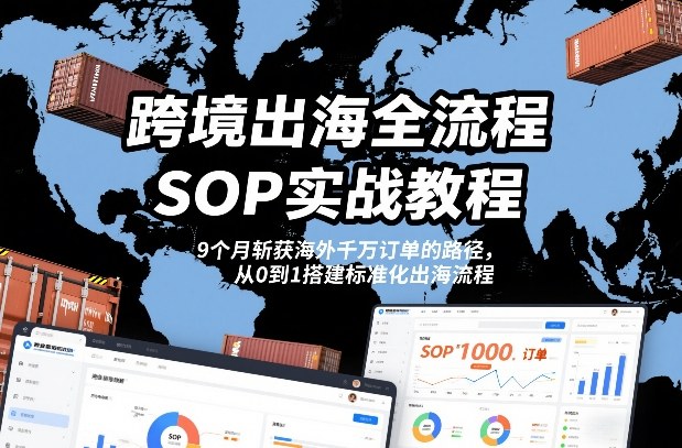 跨境出海全流程全盘托出SOP实战教程，9个月斩获海外千万订单的路径，从0到1搭建标准化出海流程-如意资源库