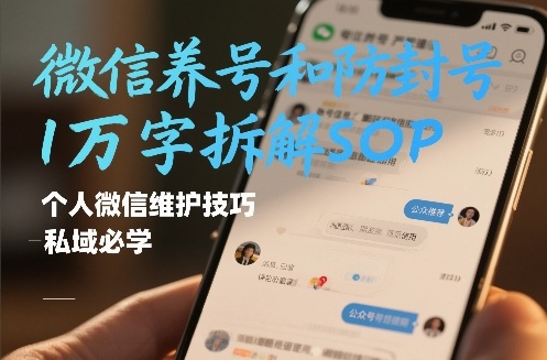 微信养号和防封号1万字拆解SOP，个人微信维护技巧，私域必学【文档】-如意资源库