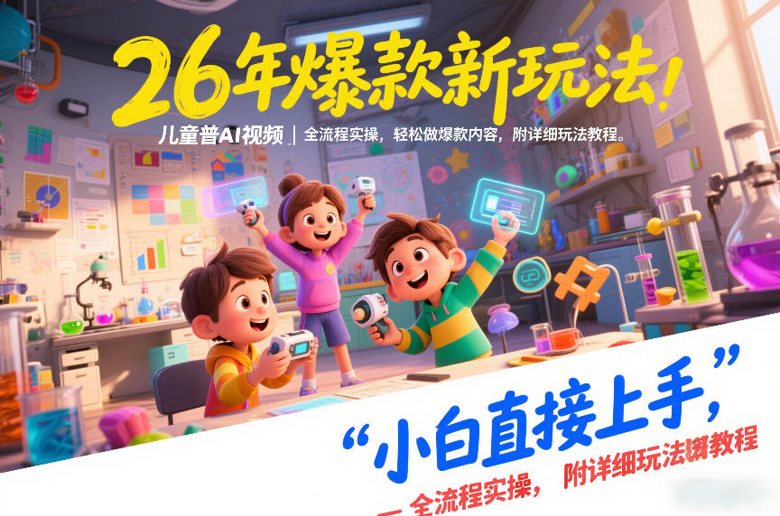 26年爆款新玩法，儿童科普AI视频，全流程实操，轻松做爆款内容，小白直接上手，附详细玩法教程-如意资源库