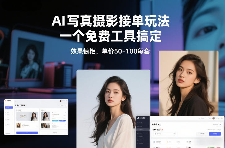 AI写真摄影接单玩法，一个免费工具搞定，效果惊艳，单价50-100每套-如意资源库