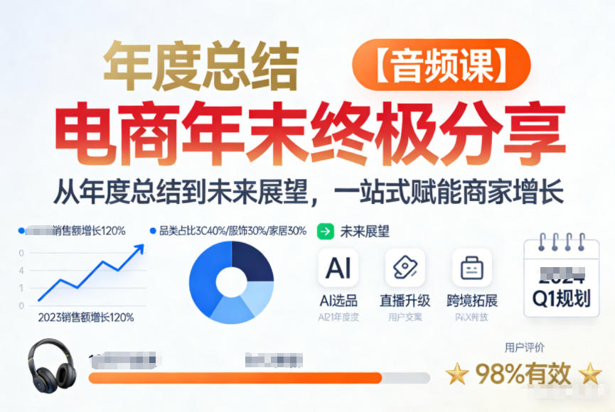 电商年未终极分享，从年度总结到未来展望，一站式赋能商家增长【音频课】-如意资源库