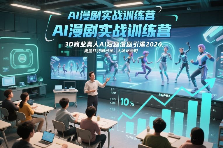 AI漫剧实战训练营，3D商业真人AI短剧漫剧引爆2026，流量红利期已至，入场正当时-如意资源库