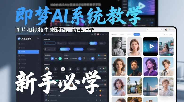 即梦AI系统教学，图片和视频生成技巧，新手必学-如意资源库