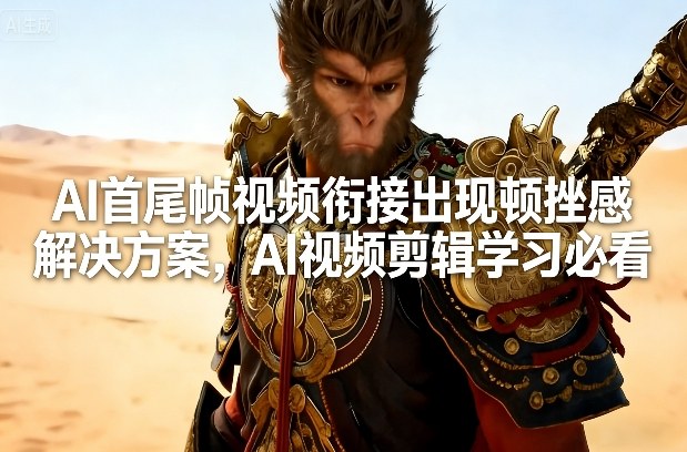 AI首尾帧视频衔接出现顿挫感解决方案，AI视频剪辑学习必看-如意资源库