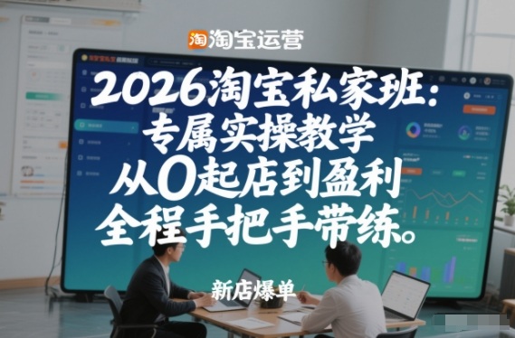 2026淘宝私家班：专属实操教学，从0起店到盈利，全程手把手带练（更新）-如意资源库