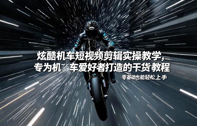 炫酷机车短视频剪辑实操教学，专为机车爱好者打造的干货教程，零基础也能轻松上手-如意资源库