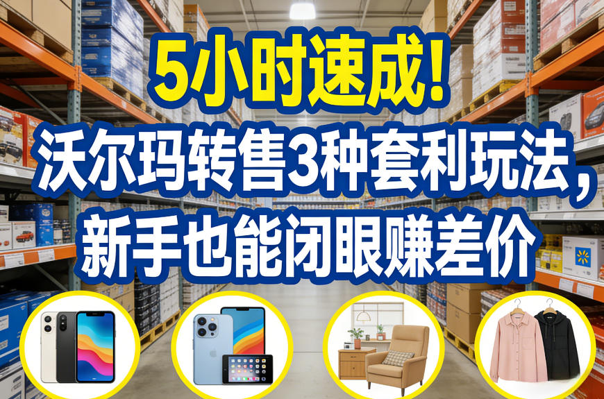 5小时速成！沃尔玛转售3种套利玩法，新手也能闭眼賺差价-如意资源库