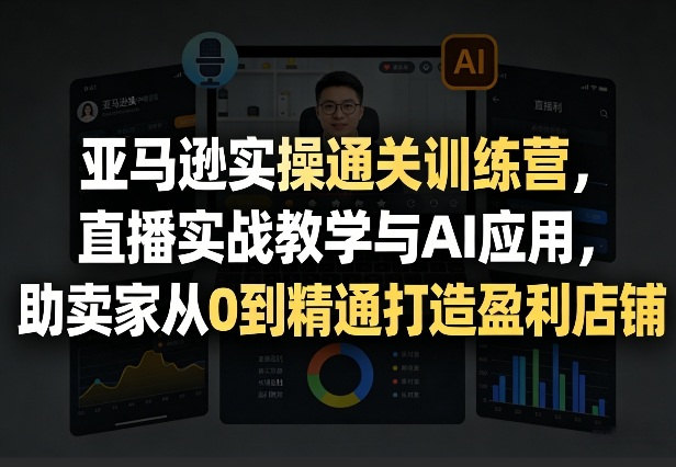 亚马逊实操通关训练营，直播实战教学与AI应用，助卖家从0到精通打造盈利店铺（更新3月）-如意资源库