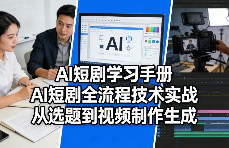 AI短剧学习手册，AI短剧全流程技术实战，从选题到视频制作生成-如意资源库