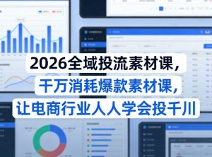 2026全域投流素材课，干万消耗爆款素材课，让电商行业人人学会投千川-如意资源库