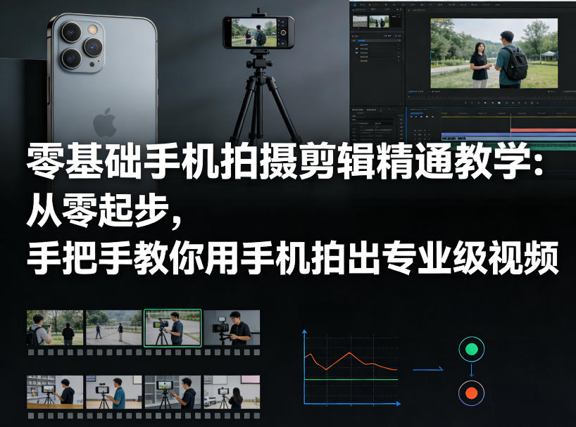 零基础手机拍摄剪辑精通教学：从零起步，手把手教你用手机拍出专业级视频-如意资源库