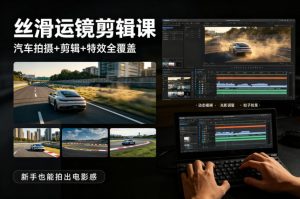 大叔丝滑运镜剪辑课,汽车拍摄+剪辑+特效全覆盖,新手也能拍出电影感-如意资源库