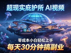 超现实庇护所AI视频项目拆解，零成本小白轻松上手，每天30分钟搞副业-如意资源库