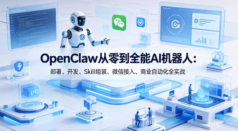 OpenClaw从零到全能AI机器人：部署、开发、Skill组装、微信接入、商业自动化全实战-如意资源库