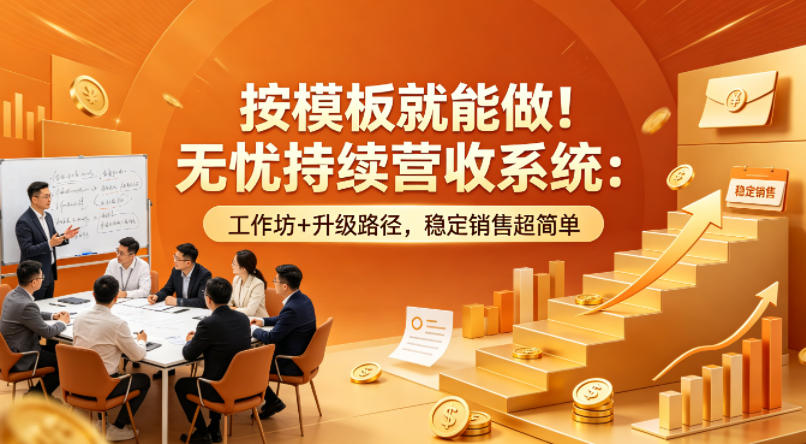 按模板就能做！无忧持续营收系统：工作坊+升级路径，稳定销售超简单【原创双语字幕】-如意资源库