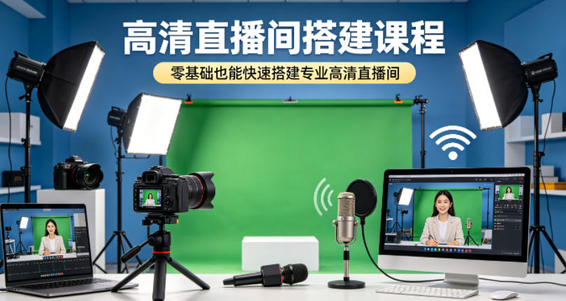 高清直播间搭建课程，零基础也能快速搭建专业高清直播间-如意资源库
