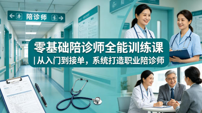 零基础陪诊师全能训练课｜从入门到接单，系统打造职业陪诊师-如意资源库