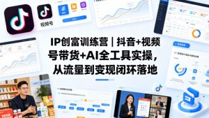 IP创富训练营｜抖音+视频号带货+AI全工具实操，从流量到变现闭环落地-如意资源库