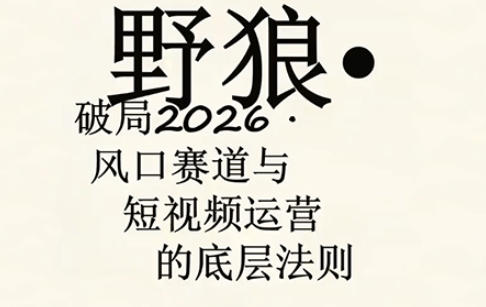 野狼团队·多平台实操运营课，覆盖AI口播、服装、好物、漫剪等热门玩法（更新4月29日）-如意资源库