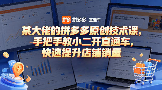 某大佬的拼多多原创技术课，手把手教小二开直通车，快速提升店铺销量-如意资源库