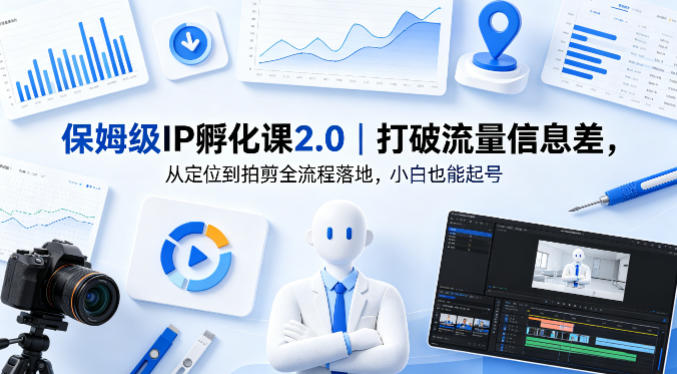 保姆级IP孵化课2.0｜打破流量信息差，从定位到拍剪全流程落地，小白也能起号-如意资源库