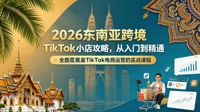 2026东南亚跨境TikTok小店攻略，从入门到精通、全面覆盖TikTok电商运营的实战课程（更新4月）-如意资源库