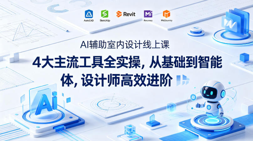 AI辅助室内设计线上课｜4大主流工具全实操，从基础到智能体，设计师高效进阶-如意资源库