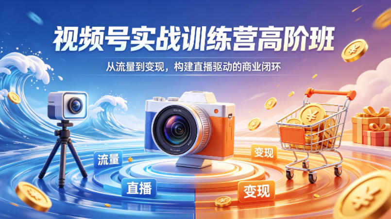 视频号实战训练营高阶班，从流量到变现，构建直播驱动的商业闭环（26年4月）-如意资源库