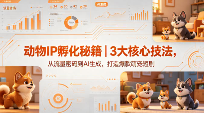 动物IP孵化秘籍｜3大核心技法，从流量密码到AI生成，打造爆款萌宠短剧-如意资源库