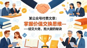 某公众号付费文章：掌握价值交换思维—-结交大佬、抱大腿的秘诀-如意资源库