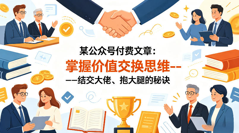 某公众号付费文章：掌握价值交换思维—-结交大佬、抱大腿的秘诀-如意资源库