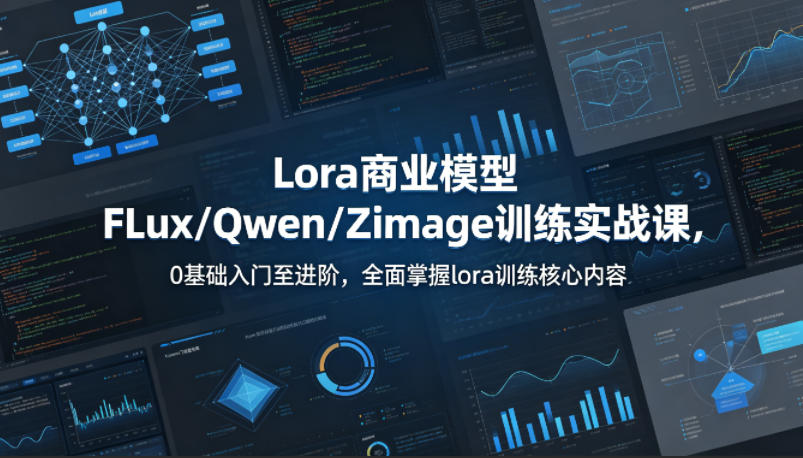 系统性学习Lora商业模型FLux／Qwen／Zimage训练实战课，0基础入门至进阶，全面掌握lora训练核心内容-如意资源库