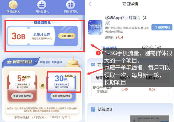 手机流量领取推广_每月一轮，刚需类的长期项目-如意资源库