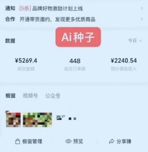 视频号AI种子带货，0粉0保证金就可做，人人能做，实操日入1k+-如意资源库