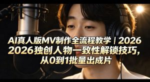 AI真人版MV制作全流程教学｜2026独创人物一致性解锁技巧，从0到1批量出成片-如意资源库