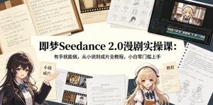 即梦Seedance 2.0漫剧实操课：有手就能做，从小说到成片全教程，小白零门槛上手-如意资源库