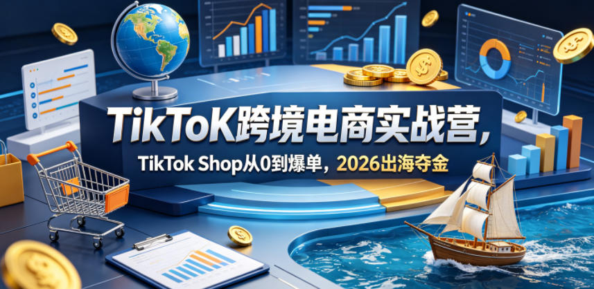 TikToK跨境电商实战营，TikTok Shop从0到爆单，2026出海夺金-如意资源库