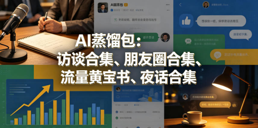 AI蒸馏包：访谈合集、朋友圈合集、流量黄宝书、夜话合集【文档】-如意资源库