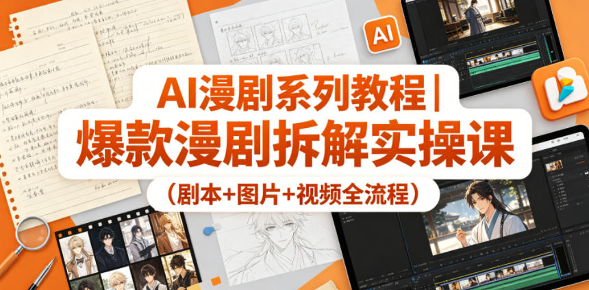 AI漫剧系列教程｜爆款漫剧拆解实操课（剧本+图片+视频全流程）-如意资源库