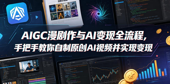 AIGC漫剧创作与AI变现全流程，手把手教你自制原创AI视频并实现变现-如意资源库