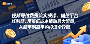 视频号付费投流实战课，抓住平台红利期，用最低成本撬动最大流量，从新手到高手的投流全攻略-如意资源库