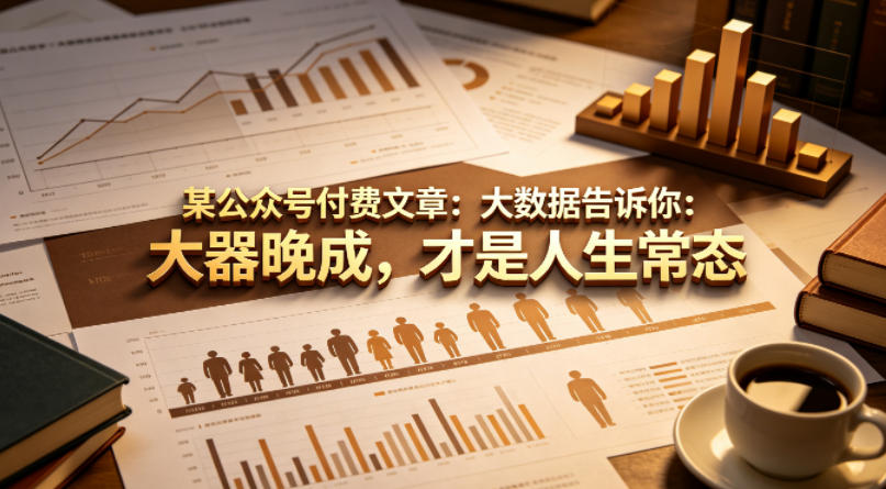 某公众号付费文章：大数据告诉你：大器晚成，才是人生常态-如意资源库