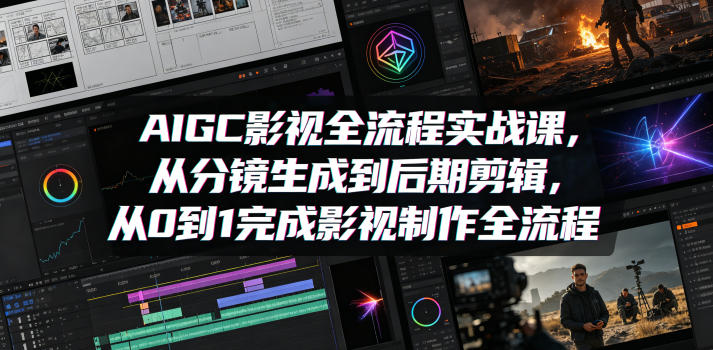AIGC影视全流程实战课，从分镜生成到后期剪辑，从0到1完成影视制作全流程-如意资源库