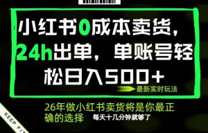 小红书0成本AI卖货，24小时出单，全流程托管，保底日入500+，每天十几分钟就够了【揭秘】-如意资源库
