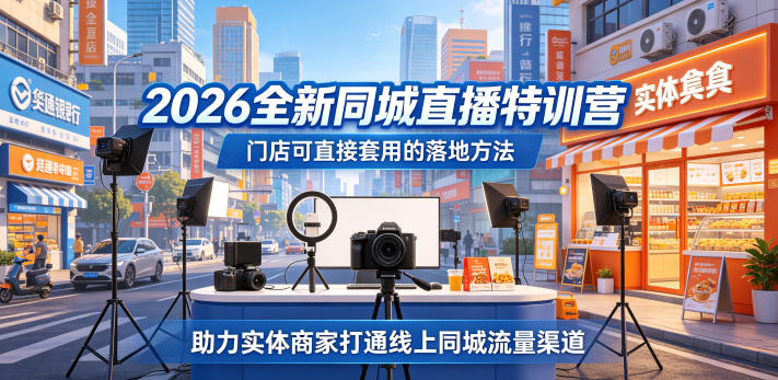 2026全新同城直播特训营，门店可直接套用的落地方法，助力实体商家打通线上同城流量渠道-如意资源库