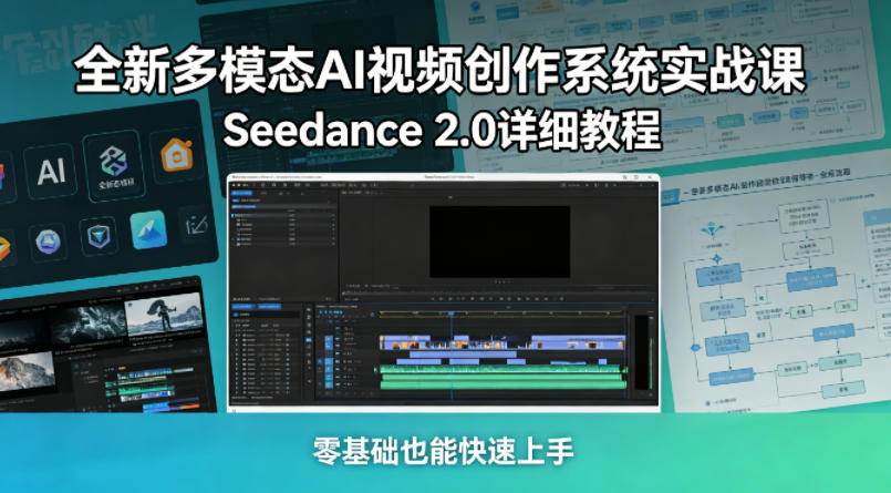 全新多模态AI视频创作系统实战课，Seedance 2.0详细教程，零基础也能快速上手-如意资源库