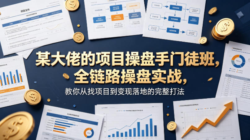某大佬的项目操盘手门徒班，全链路操盘实战，教你从找项目到变现落地的完整打法-如意资源库